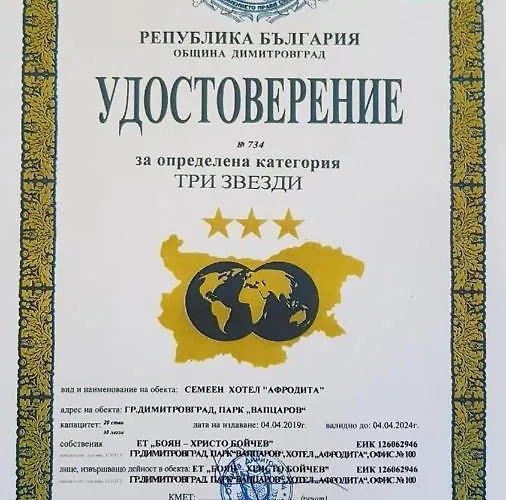 Хотел Afrodita Bg 3*